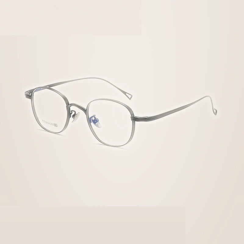 Summer Flower Unisex Full Rim Oval Square Titanium Eyeglasses 88055 - Black