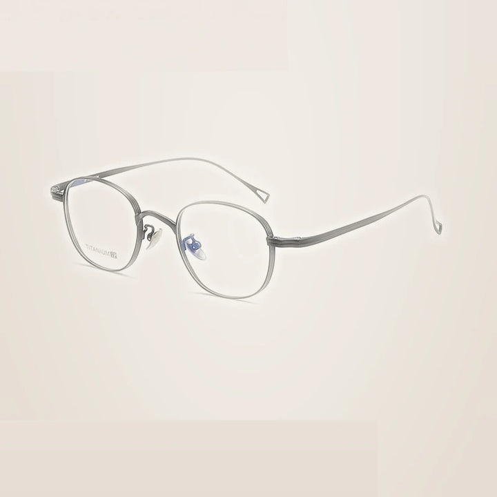 Summer Flower Unisex Full Rim Oval Square Titanium Eyeglasses 88055 - Black