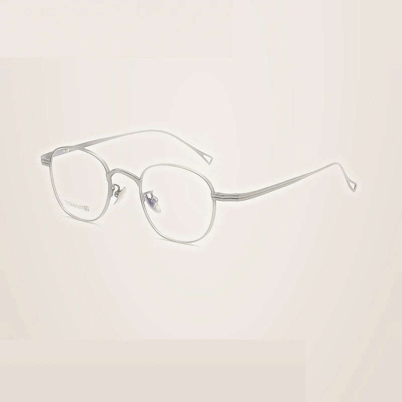 Summer Flower Unisex Full Rim Oval Square Titanium Eyeglasses 88055 - Gray