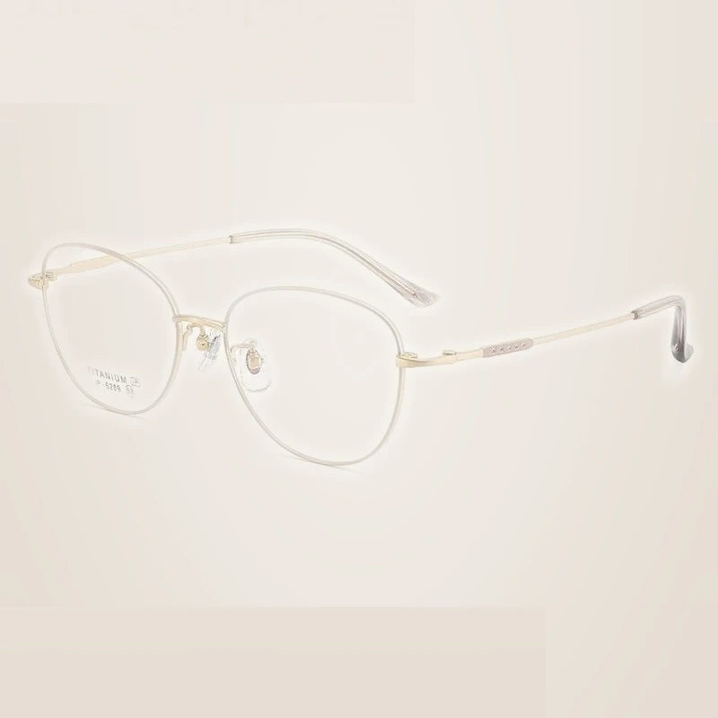 Summer Flower Unisex Full Rim Oval Square Titanium Eyeglasses 616289 - Light Coffee