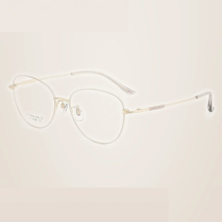 Summer Flower Unisex Full Rim Oval Square Titanium Eyeglasses 616289 - Light Coffee