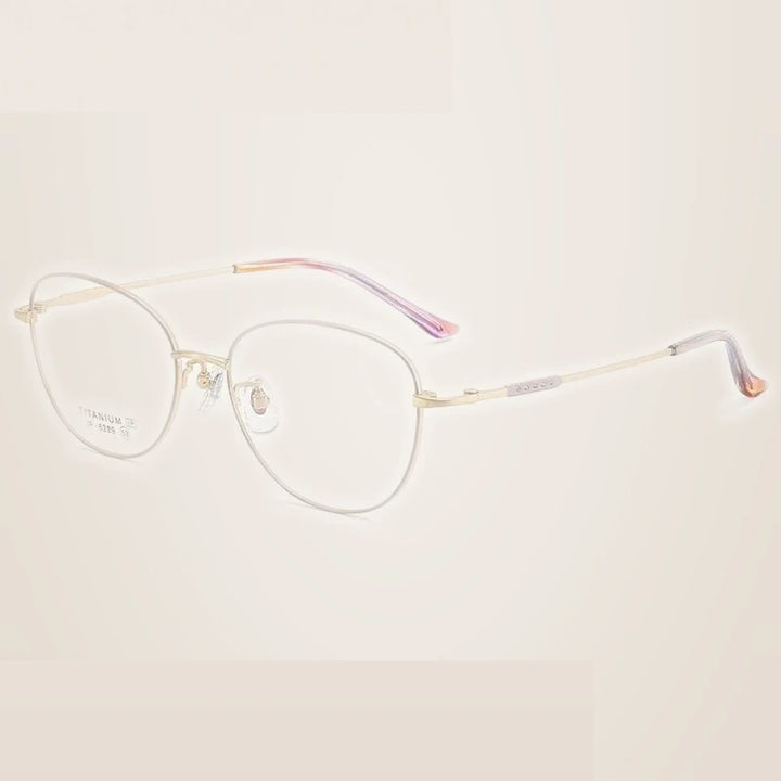 Summer Flower Unisex Full Rim Oval Square Titanium Eyeglasses 616289 - Purple