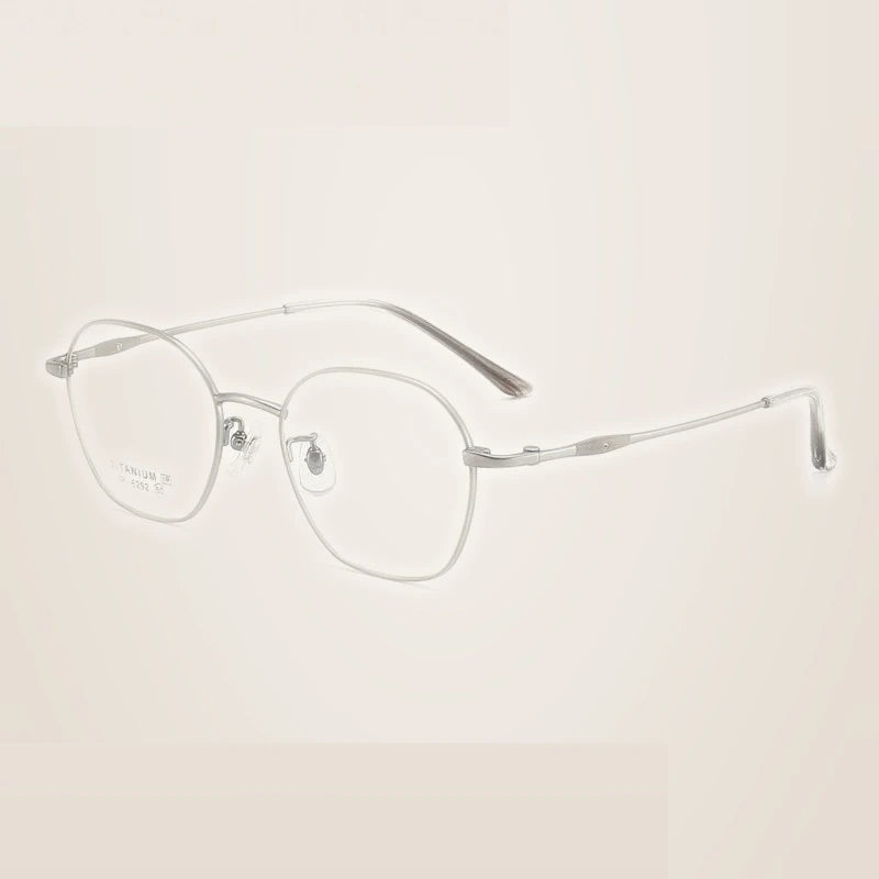 Summer Flower Unisex Full Rim Polygon Square Titanium Eyeglasses 616292 - Green