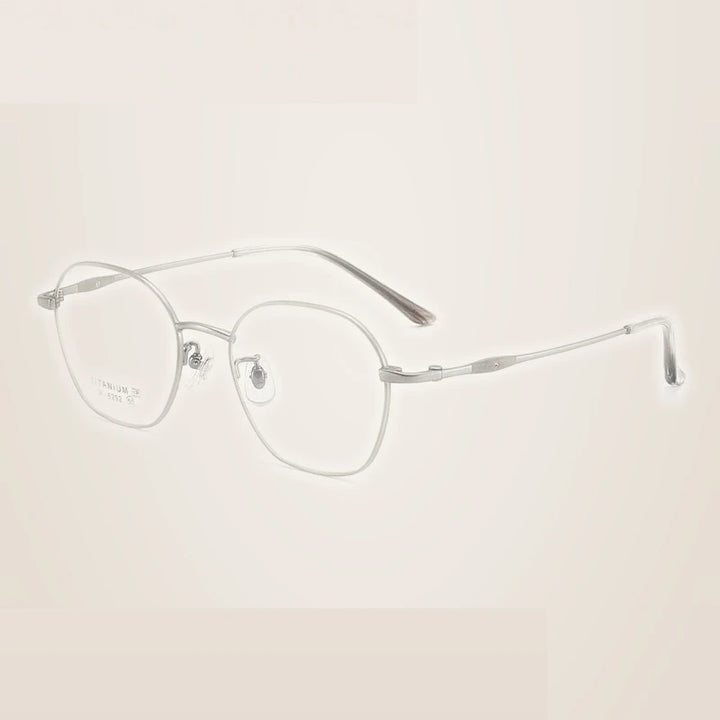 Summer Flower Unisex Full Rim Polygon Square Titanium Eyeglasses 616292 - Green