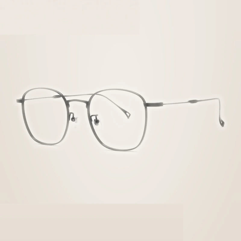 Summer Flower Unisex Full Rim Square Titanium Eyeglasses 686247 - Black