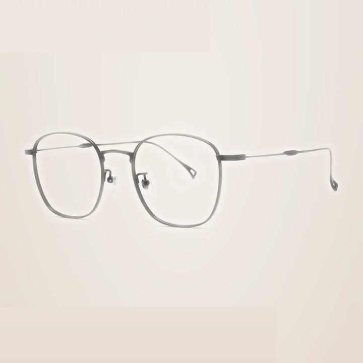 Summer Flower Unisex Full Rim Square Titanium Eyeglasses 686247 - Black