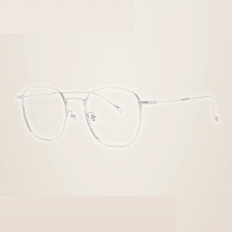 Summer Flower Unisex Full Rim Square Titanium Eyeglasses 686247 - Silver