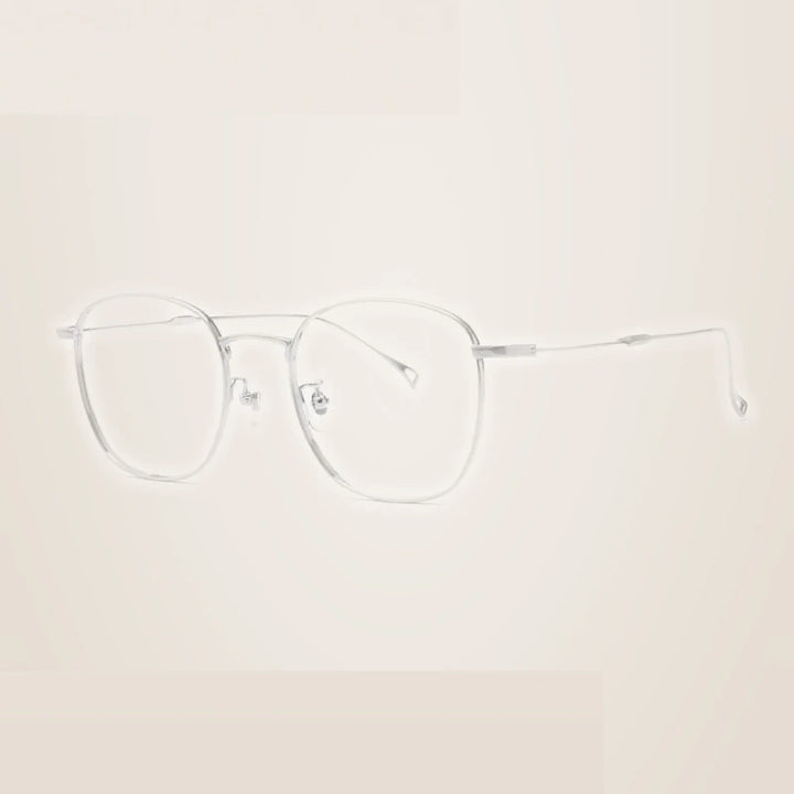 Summer Flower Unisex Full Rim Square Titanium Eyeglasses 686247 - Silver
