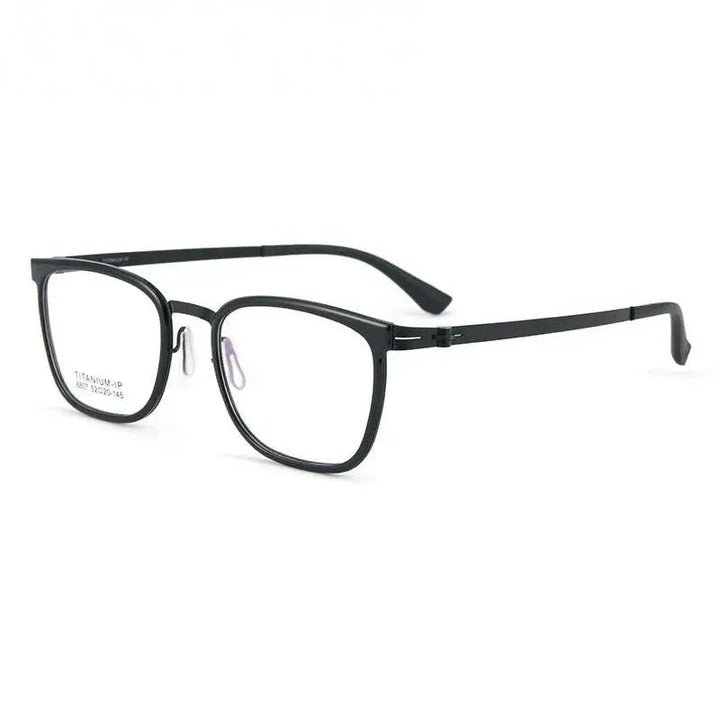 Summer Flower Unisex Full Rim Square Tr 90 Alloy Eyeglasses 88807 - Black