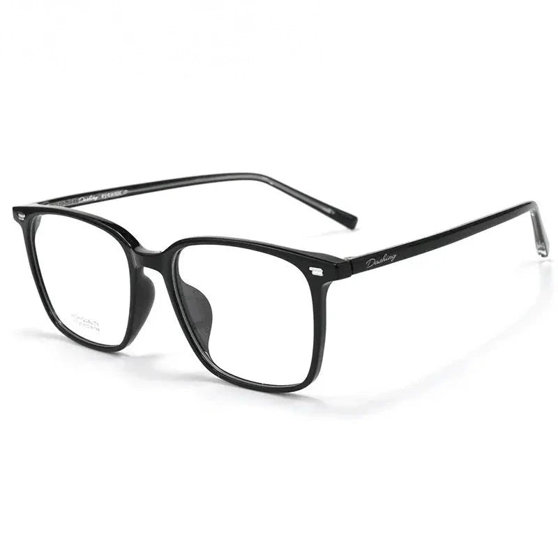 Summer Flower Unisex Full Rim Square Tr 90 Titanium Eyeglasses 611038 - Black