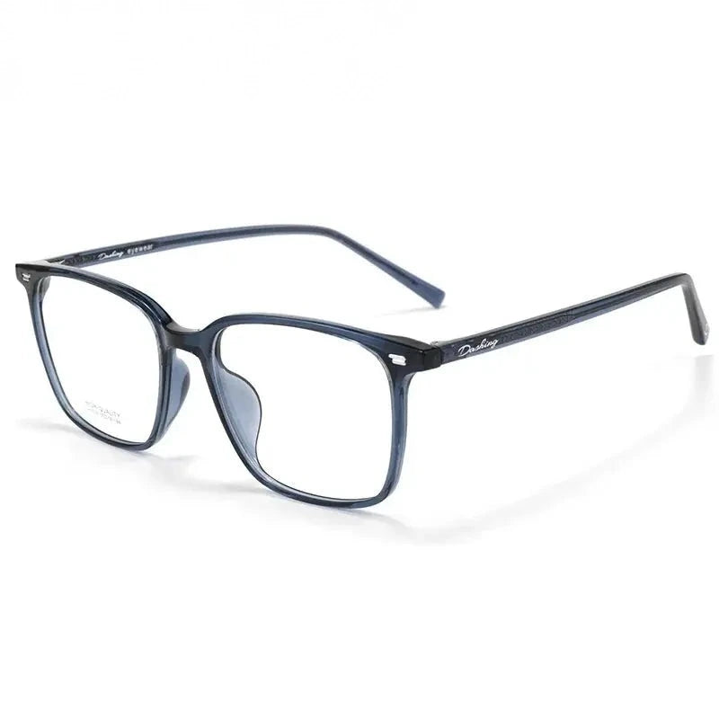 Summer Flower Unisex Full Rim Square Tr 90 Titanium Eyeglasses 611038 - Blue
