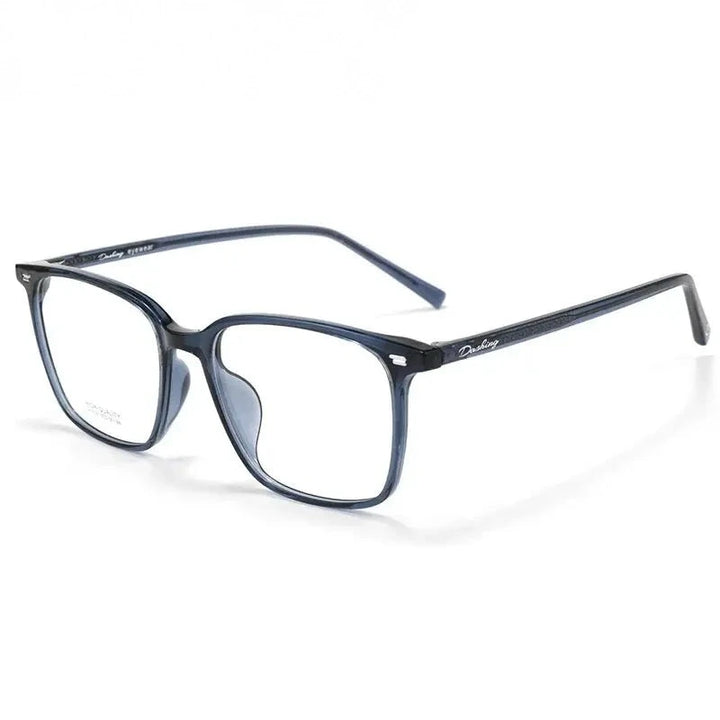 Summer Flower Unisex Full Rim Square Tr 90 Titanium Eyeglasses 611038 - Blue