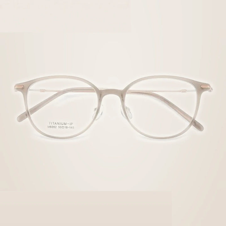 Summer Flower Unisex Full Rim Square Tr 90 Titanium Eyeglasses 618262 - Brown