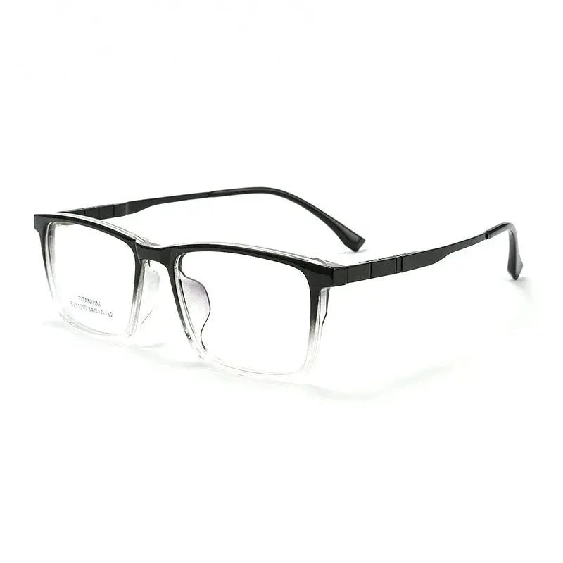 Summer Flower Unisex Full Rim Square Tr 90 Titanium Eyeglasses 610106 - Gradient Black