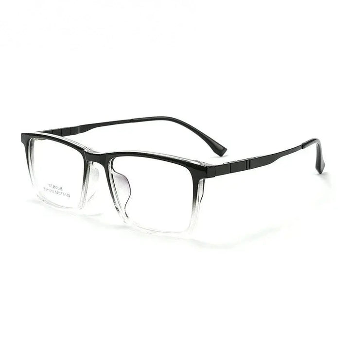 Summer Flower Unisex Full Rim Square Tr 90 Titanium Eyeglasses 610106 - Gradient Black