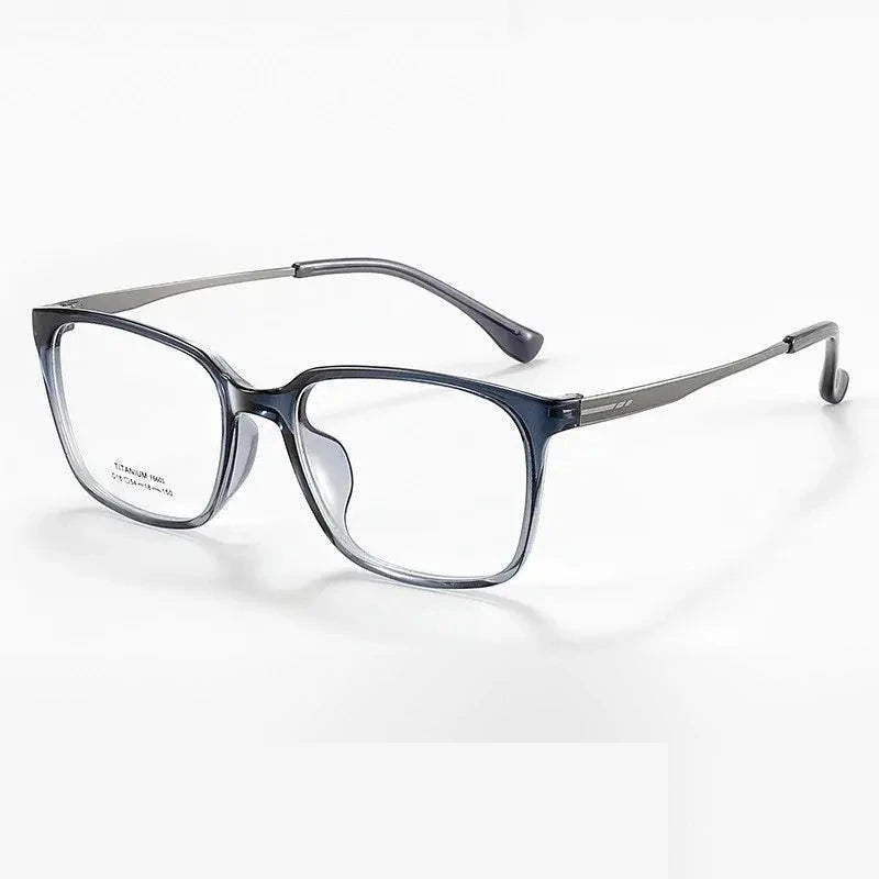 Summer Flower Unisex Full Rim Square Tr 90 Titanium Eyeglasses 66014 - Gradient Blue
