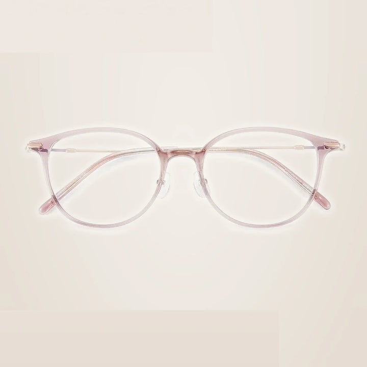 Summer Flower Unisex Full Rim Square Tr 90 Titanium Eyeglasses 618262 - Pink