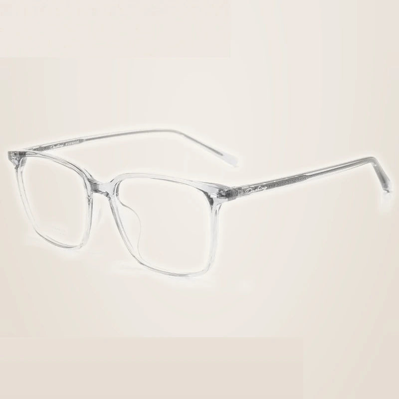 Summer Flower Unisex Full Rim Square Tr 90 Titanium Eyeglasses 611038 - Transparent Gray