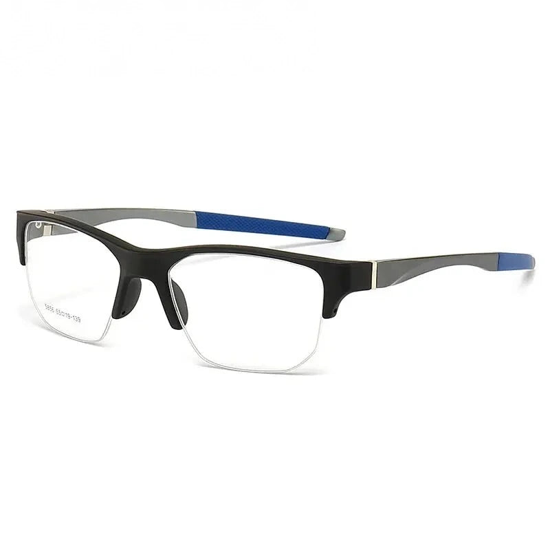 Summer Flower Unisex  Semi Rim Square Tr 90 Al Mg Eyeglasses 615856 - C3