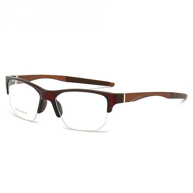 Summer Flower Unisex  Semi Rim Square Tr 90 Al Mg Eyeglasses 615856 - C4