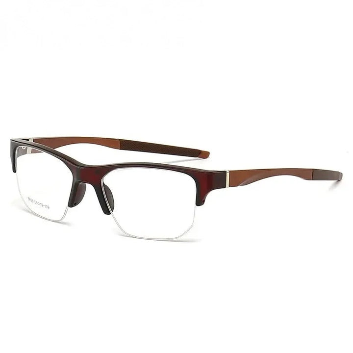 Summer Flower Unisex  Semi Rim Square Tr 90 Al Mg Eyeglasses 615856 - C4