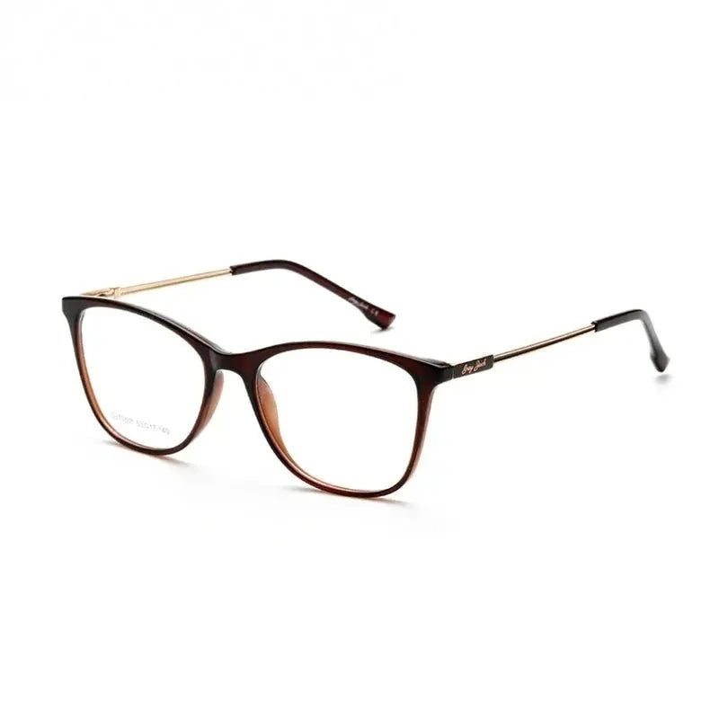 Summer Flower Women's Full Rim Cat Eye Tr 90 Alloy Eyeglasses 670011 - Brown