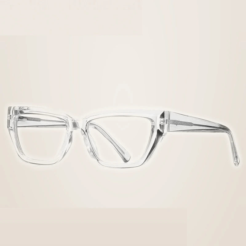 Summer Flower Women's Full Rim Cat Eye Tr 90 Titanium Eyeglasses 62155 - Transparent