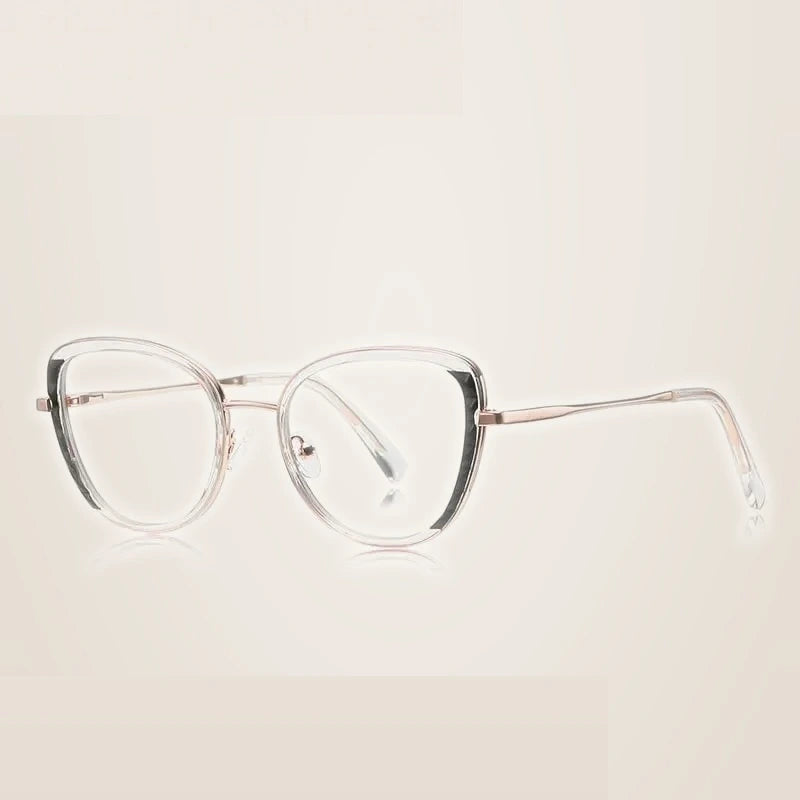 Summer Flower Women's Full Rim Cat Eye TR 90 Titanium Eyeglasses 61347 - Transparent