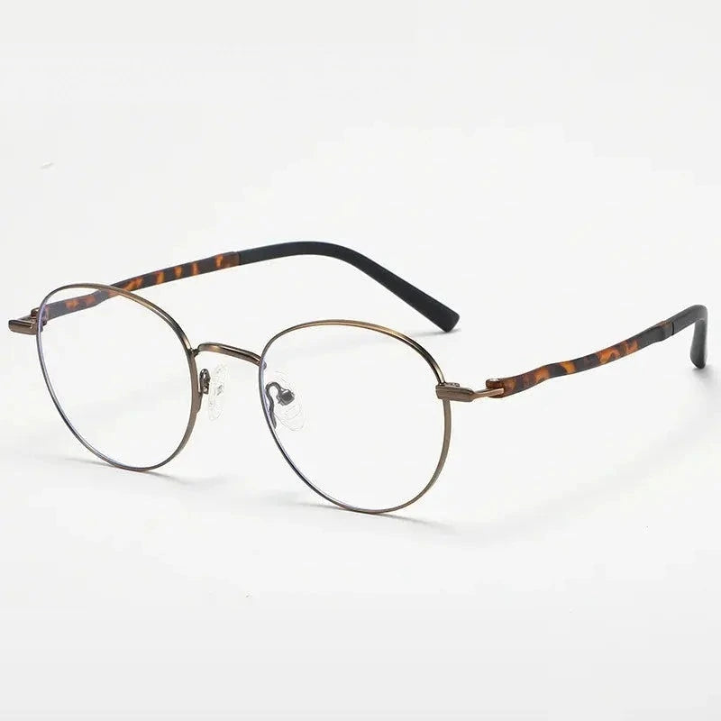 Summer Flower Women's Full Rim Round Alloy Tr 90 Eyeglasses 10087 - Bronze