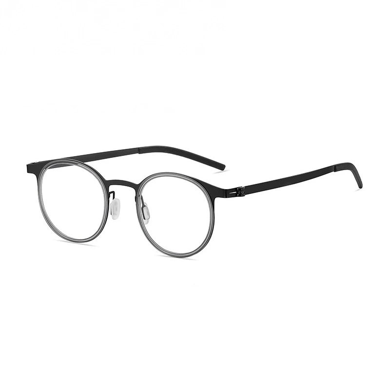 Summer Flower Women's Full Rim Round Tr 90 Alloy Eyeglasses Clip On Sunglasses 79064 - C5