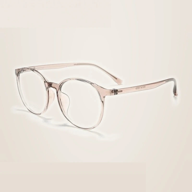 Summer Flower Women's Full Rim Round Tr 90 Titanium Eyeglasses 651047 - Transparent Brown