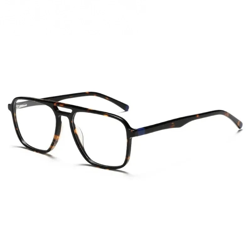 Summer Flower Women's Full Rim Square Double Bridge Acetate Eyeglasses 61001 - Demi