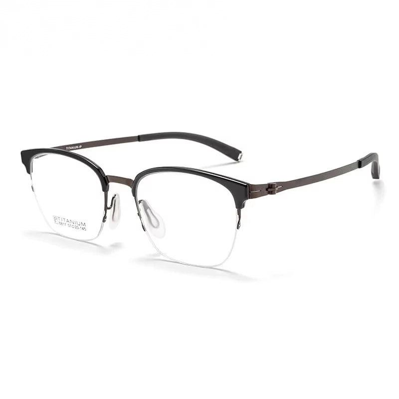 Summer Flower Women's Full Rim Square Tr 90 Titanium Eyeglasses 618817 - Black Coffee