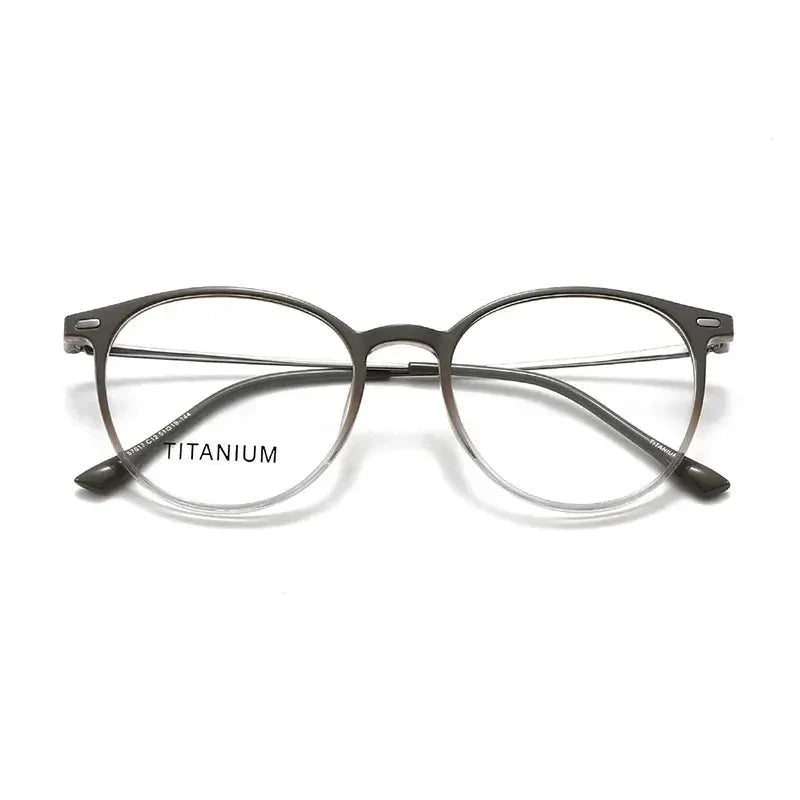 Summer Flower Women's Full Rim Square Tr 90 Titanium Eyeglasses 657017 - Gradient Gray