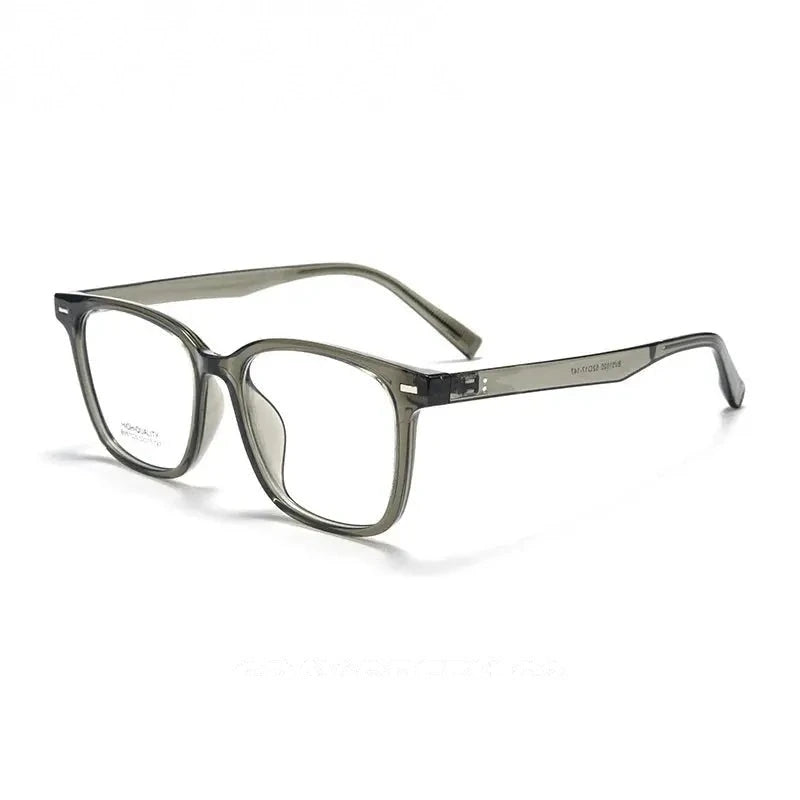 Summer Flower Women's Full Rim Square Tr 90 Titanium Eyeglasses 51020 - Gray Green