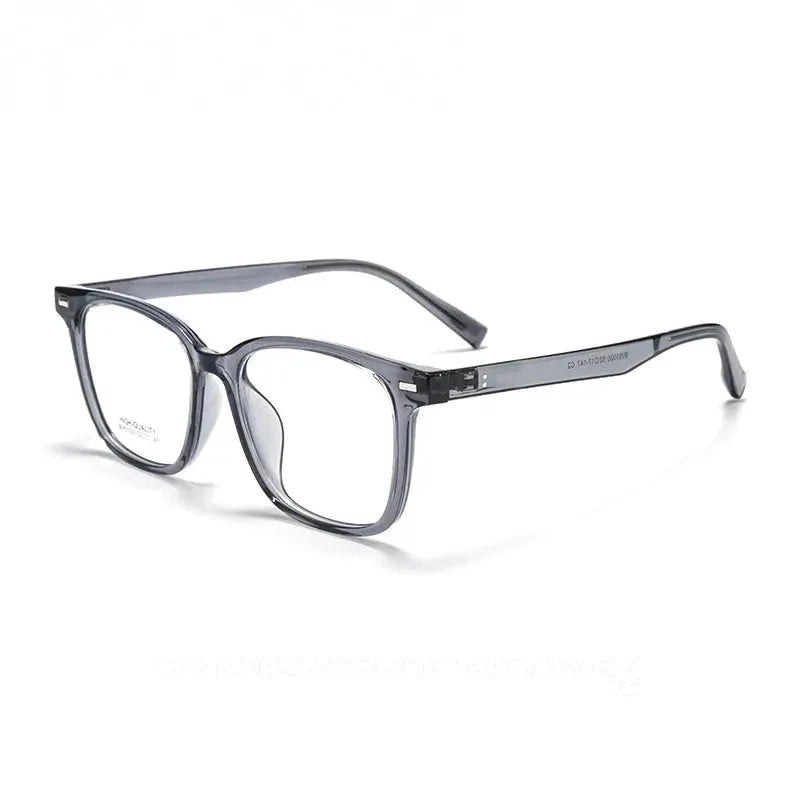 Summer Flower Women's Full Rim Square Tr 90 Titanium Eyeglasses 51020 - Transparent Gray