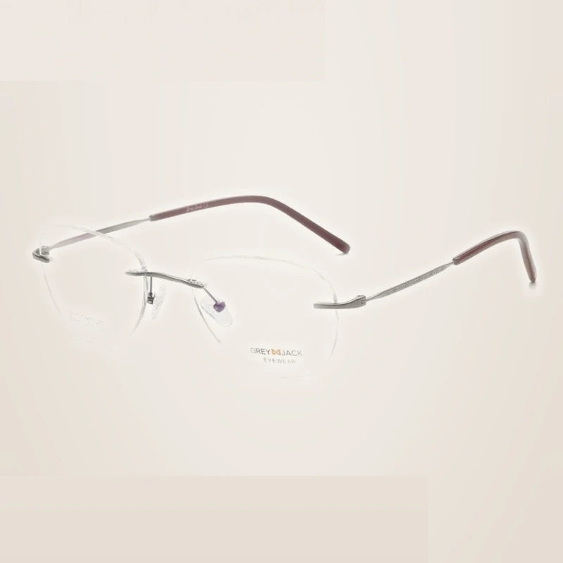 Summer Flower Women's Rimless Oval Round Steel Eyeglasses 91811 - Gray