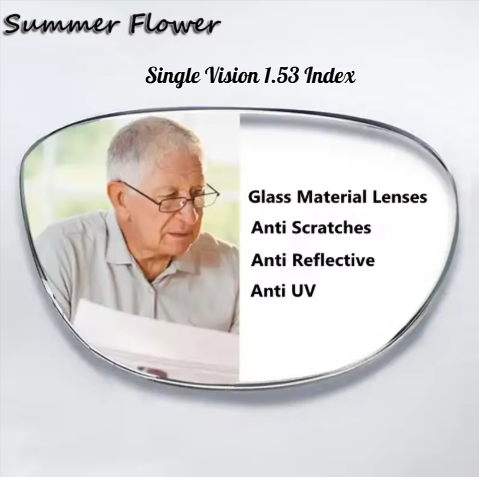 Summer Flower 1.53 Index Single Vision Mineral Glass Clear Lenses Lenses Summer Flower Lenses