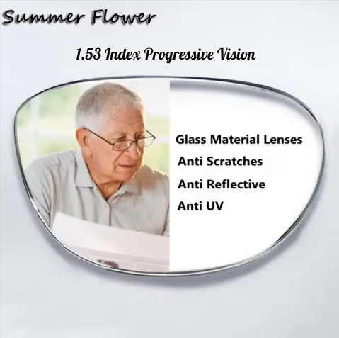 Summer Flower 1.53 Index Progressive Mineral Glass Clear Lenses Lenses Summer Flower Lenses