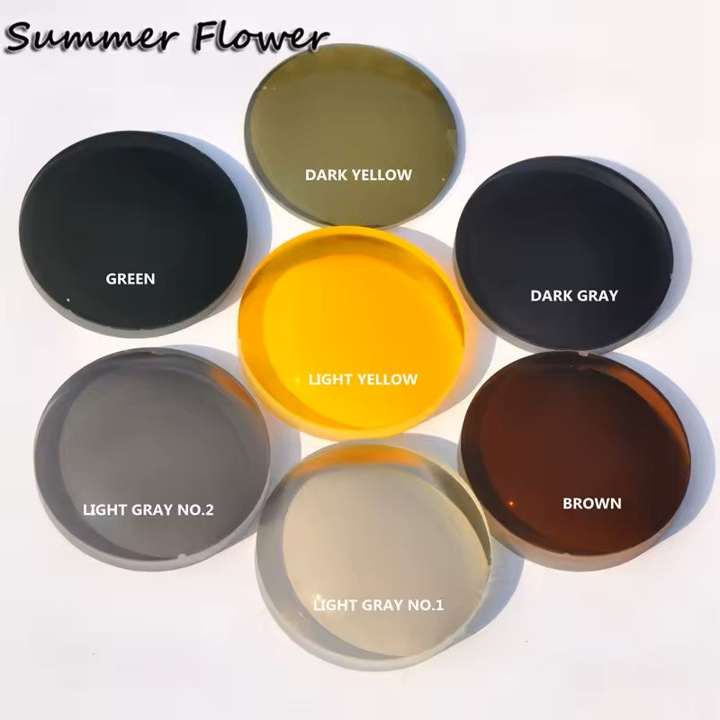 Summer Flower Single Vision Polarized Sunglass Lenses Lenses Summer Flower Lenses 1.56 Light Yellow