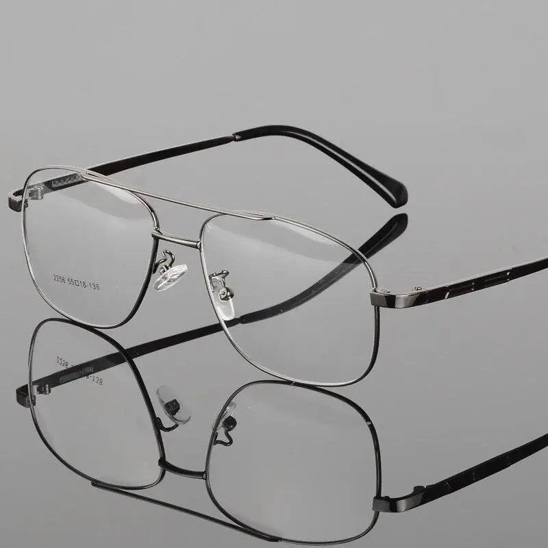 Unisex Alloy Frame Full Rim Eyeglasses 2256 - gray