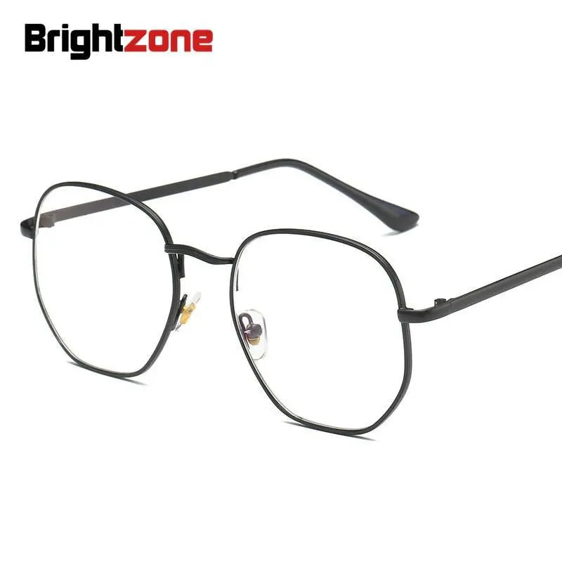 Brightzone Unisex Eyeglasses Full Rim Square Alloy Titanium - Black
