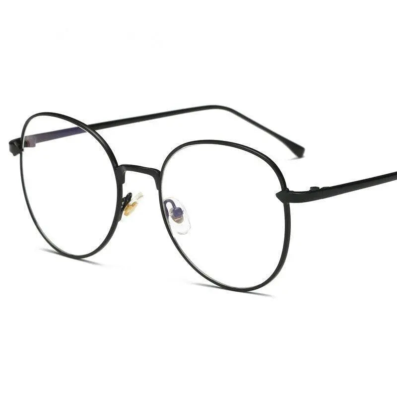 Brightzone Unisex Full Rim Round Aluminum Eyeglasses 26g - Bright black