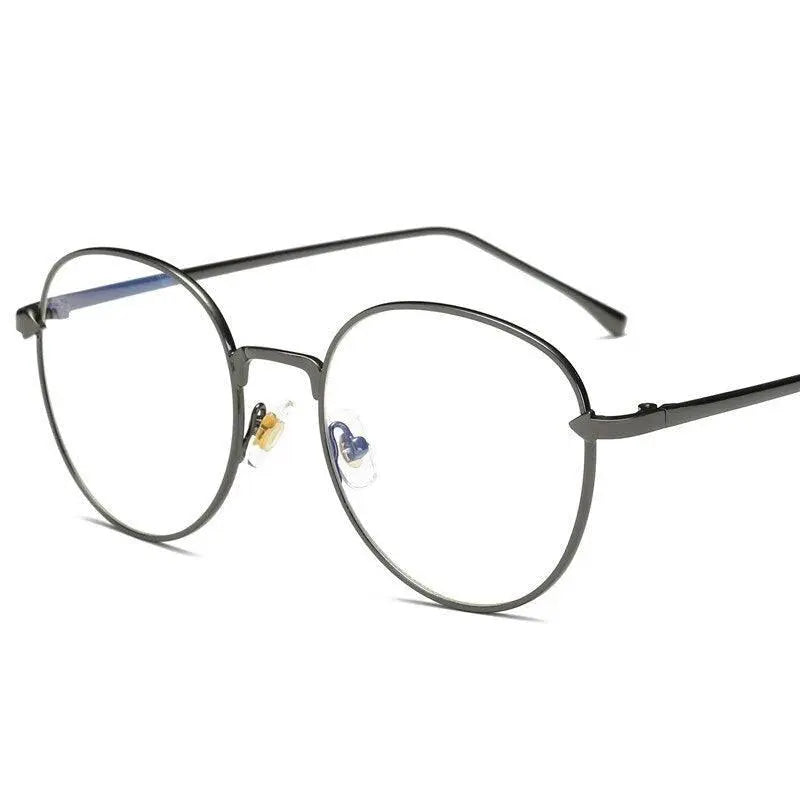 Brightzone Unisex Full Rim Round Aluminum Eyeglasses 26g - Gun