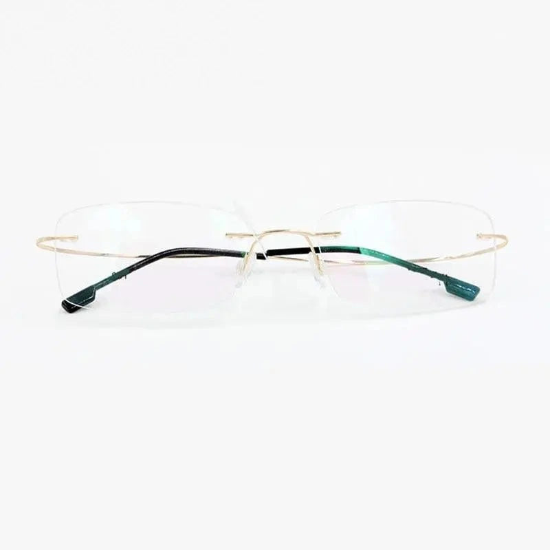 Unisex Eyeglasses Memory Titanium Alloy Rimless Frame Flexible 763 - Black
