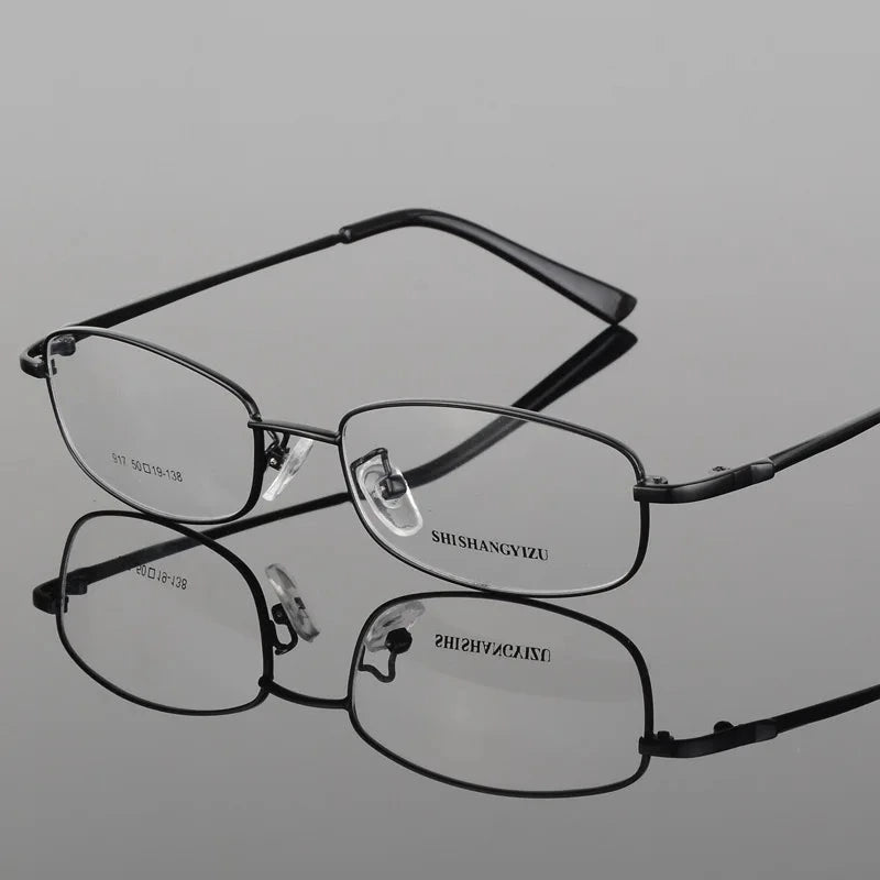 Unisex Full Rim Rectangle Alloy Eyeglasses 917 - gray