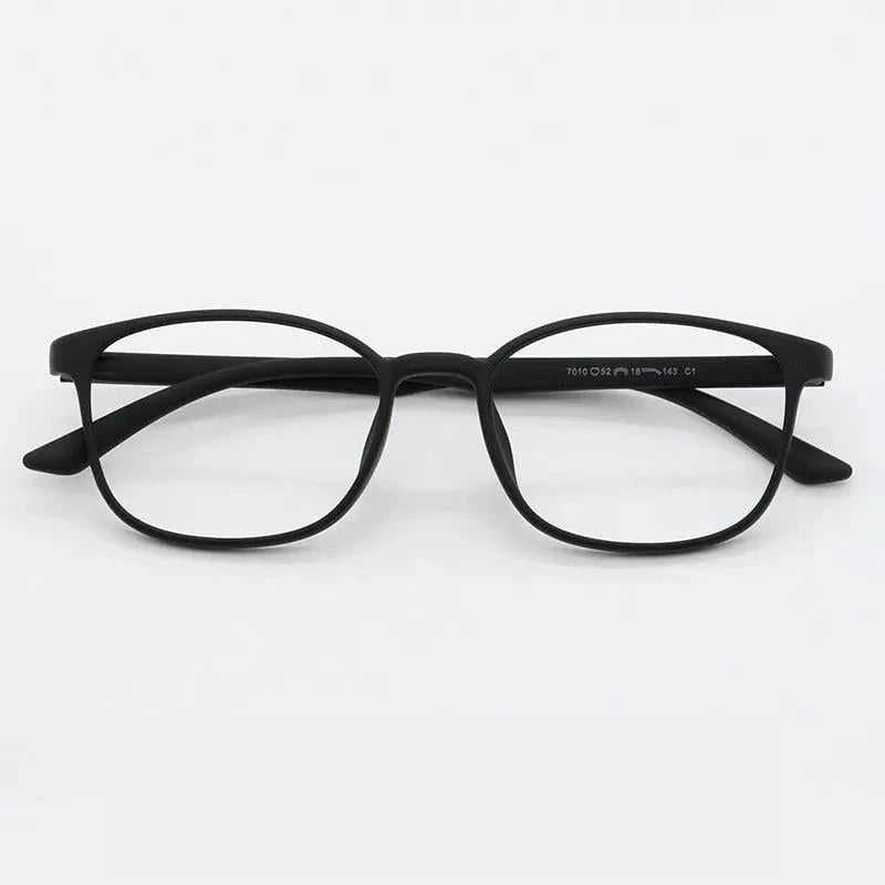 Unisex Full Rim Rectangular TR-90 Titanium Frame Eyeglasses My7010 - Matte black