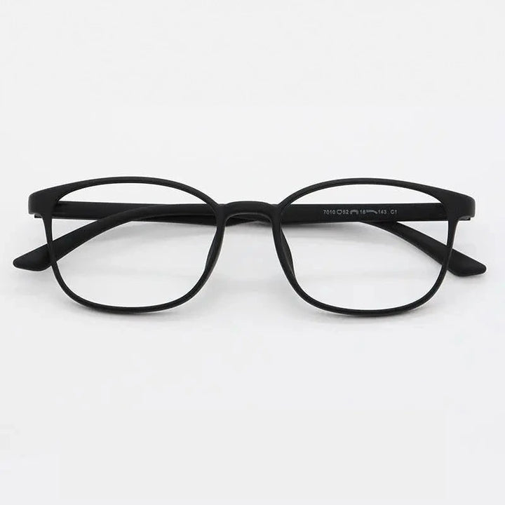 Unisex Full Rim Rectangular TR-90 Titanium Frame Eyeglasses My7010 - Matte black