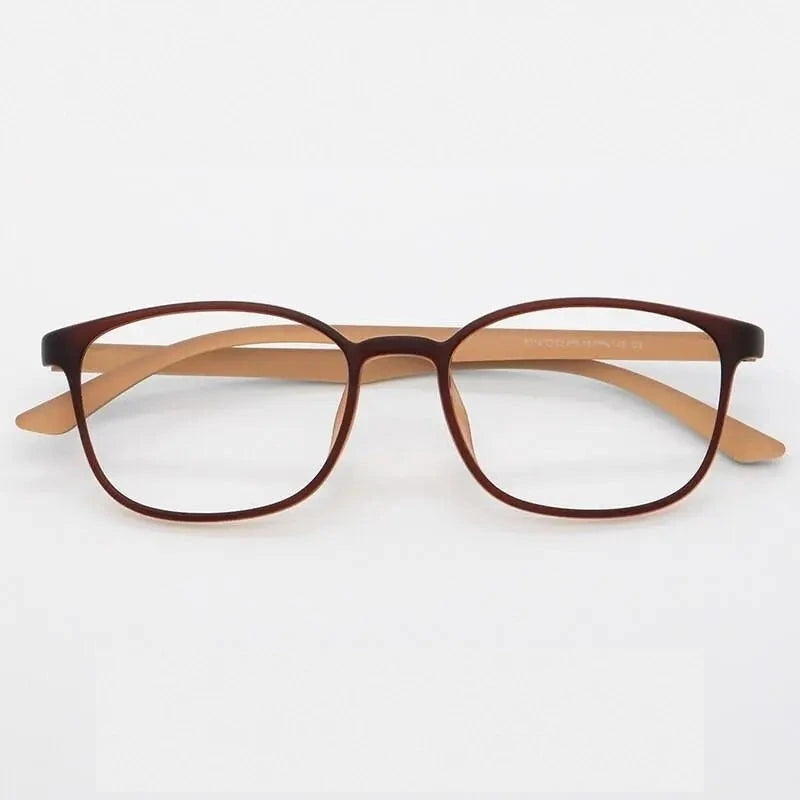 Unisex Full Rim Rectangular TR-90 Titanium Frame Eyeglasses My7010 - Matte Brown