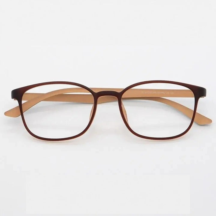Unisex Full Rim Rectangular TR-90 Titanium Frame Eyeglasses My7010 - Matte Brown